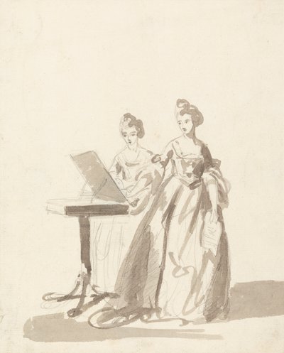 ルイーザ王女とデンマークのキャロライン・マチルダ女王の肖像画のための習作 作： Francis Cotes