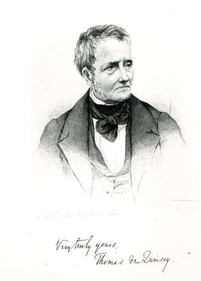 トーマス・ド・クインシー（1785-1859）、ハウィーによるダゲレオタイプ写真から 作： Francis Croll
