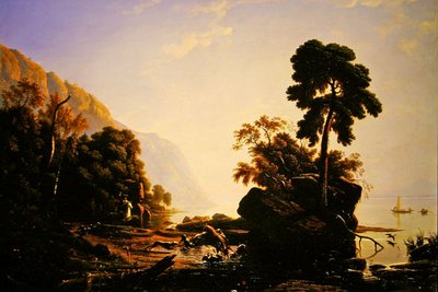 A Stag Hunt（油彩・キャンバス） 作： Francis Danby