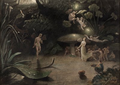 真夏の夜の夢の情景 1832年頃 水彩・紙 作： Francis Danby