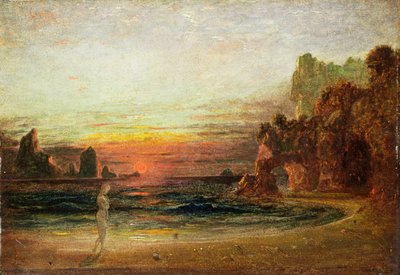 「カリプソの洞窟」の研究、1843年頃（パネルに油彩） 作： Francis Danby