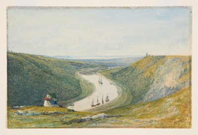 ダーダムダウンズからのエイボン、1821年頃（紙に水彩とボディカラー） 作： Francis Danby