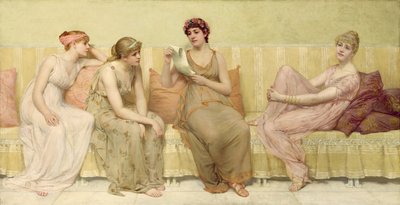 オエノーネの物語を読む、1883年 作： Francis Davis Millet