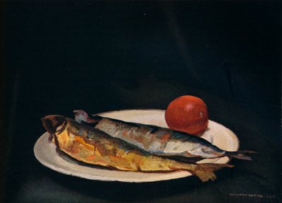 「皿の上のニシン」、c1910 作： Francis Derwent Wood