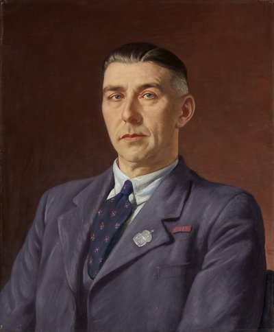 パーシヴァル・ヘンリー・マーティンの肖像、郵便局、ブリストル、1941-45年頃（キャンバスに油彩） 作： Francis Dodd