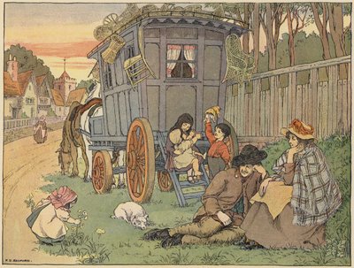 ベッドフォード・ブック・オブ・ショップバスケット職人（カラーリトグラフ） 作： Francis Donkin Bedford