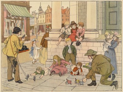 ベッドフォード商店図鑑カーブストーン商人（カラーリトグラフ） 作： Francis Donkin Bedford