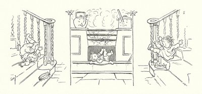 チャールズ・ディケンズ作『魔法の魚の骨』の挿絵（リトグラフ） 作： Francis Donkin Bedford