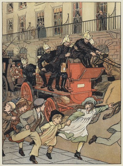 ロンドンファイヤー・エンジン（カラーリトグラフ） 作： Francis Donkin Bedford