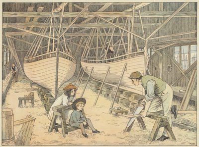 造船会社（カラーリトグラフ） 作： Francis Donkin Bedford