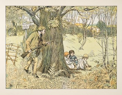 賭博師』（『四と二十の労働者』より）。1900年（カラーリトグラフ） 作： Francis Donkin Bedford