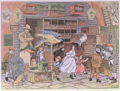 ペットショップ、『ショップの本』より 作： Francis Donkin Bedford