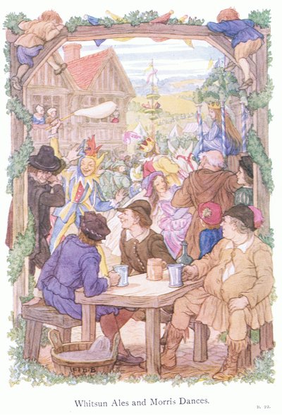 ウィットサンエールとモリスダンサー（カラーリトグラフ） 作： Francis Donkin Bedford