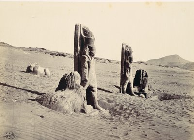 1857 年、ワディ サブアの巨像とスフィンクス。 作： Francis Frith