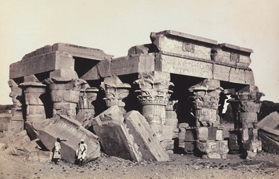 「エジプト・パレスチナ」：上エジプト、コムオンボのソベック神殿とハロエリ神殿の遺跡 作： Francis Frith