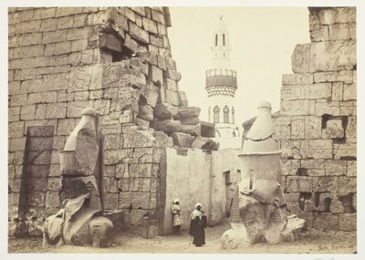 大神殿への入り口、ルクソール、1857年。 作： Francis Frith