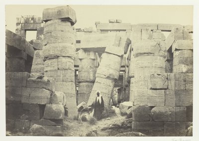 大広間の柱、カルナック 作： Francis Frith