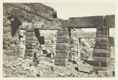 1857 年、ヌビア、セルフ ホサイン神殿のポルティコ。 作： Francis Frith
