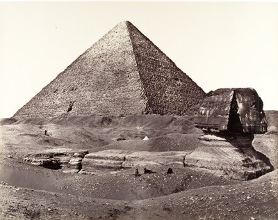 大ピラミッドと大スフィンクス、1858年。 作： Francis Frith
