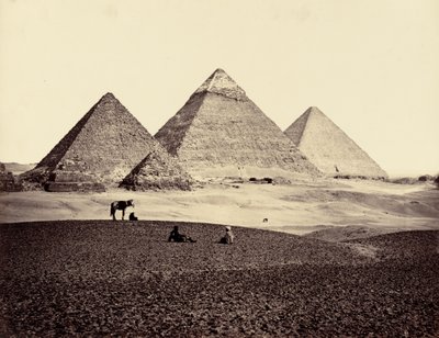 南西から見たエル・ギースのピラミッド（1858年）（写真 作： フランシス・フリス