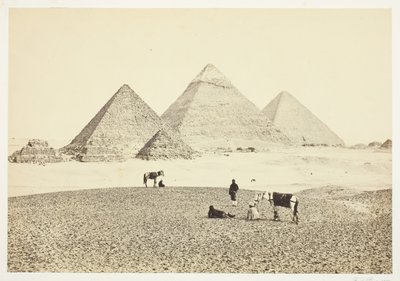 エル ギーゼのピラミッド、南西、1857 年。 作： Francis Frith