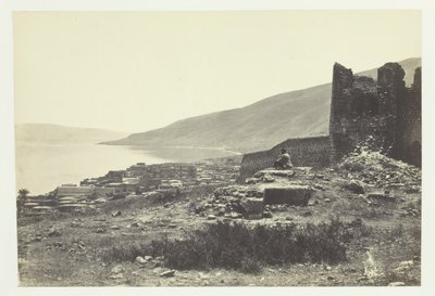 北から見たティベリアの町と湖、1857年。 作： Francis Frith