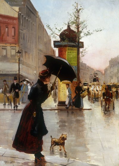 パリのストリートシーン、1890 作： Francis Garat