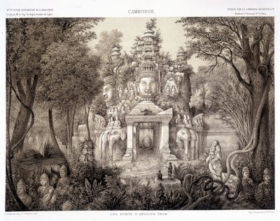アンコール・トムの門（1870年頃） - フランシス・ガルニエ・パリ著「インドシナ探検の旅1866-1868」より 作： Francis Garnier