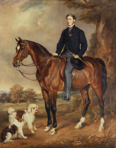 6代ハリントン伯爵シーモア・シドニー・ハイドの騎馬肖像（キャンバスに油彩） 作： Francis Grant