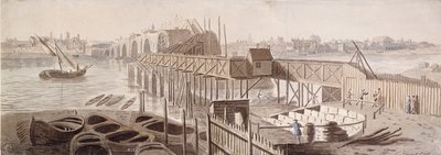 ブラックフライアーズ橋の建設、c1762 作： Francis Grose