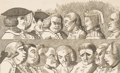 プレート IV、1788 年 2 月 26 日付の風刺画を描くための規則より。 作： Francis Grose