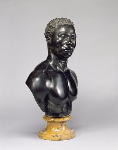 男の胸像、1758年頃（黒い石灰岩と黄色の大理石）（281574も参照） 作： Francis Harwood