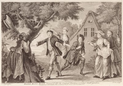 レミ・パー（fl.1723-50）によって刻まれたブラインドマンバフ 作： Francis Hayman