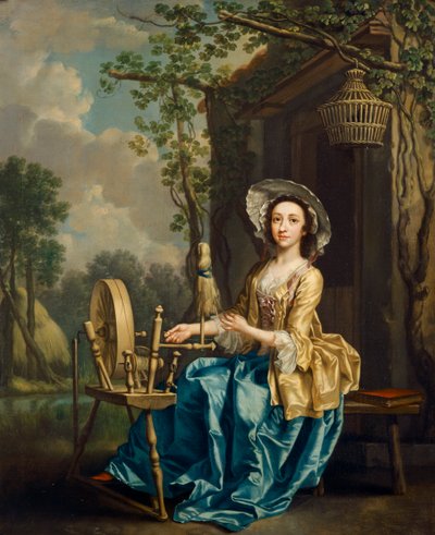 Garota em uma roda giratória (óleo sobre tela) 作： Francis Hayman