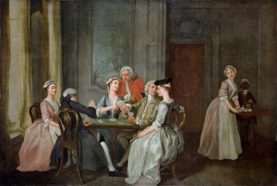 カドリールでのプレー、1740-50 作： Francis Hayman