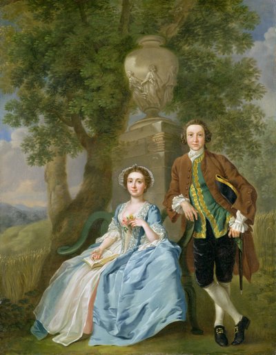 ジョージとマーガレットロジャースの肖像、c.1748-50（111971も参照） 作： Francis Hayman