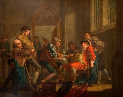 サー・ジョン・ファルスタッフが新兵を育てる、1765年。 作： Francis Hayman