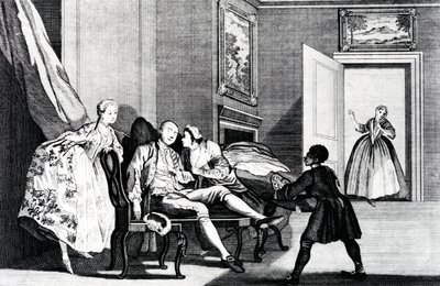 キスを盗む、c、1743 作： Francis Hayman