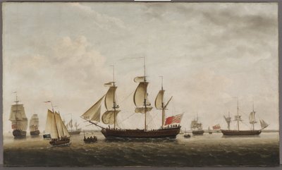 キャプテンクックのロングリーチでのHMSレゾリューションアンドアドベンチャーの船、1772年 作： Francis Holman