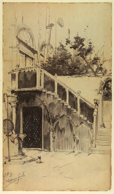 大階段、コンタリーニ宮殿 作： Francis Hopkinson Smith