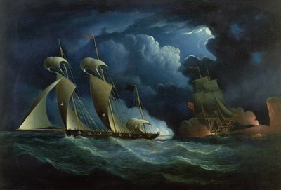 海賊のラガーを雇う税関の旅団が注目する 作： Francis Hustwick