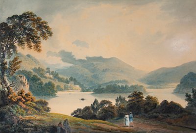 ラス近郊のローモンド湖、北にはベン・ローモンドが見える（水彩画） 作： Francis Nicholson