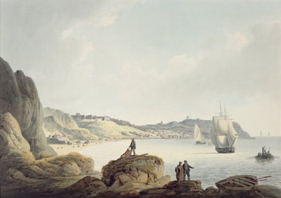 スカボロー、1820年頃（紙に鉛筆と水彩） 作： Francis Nicholson