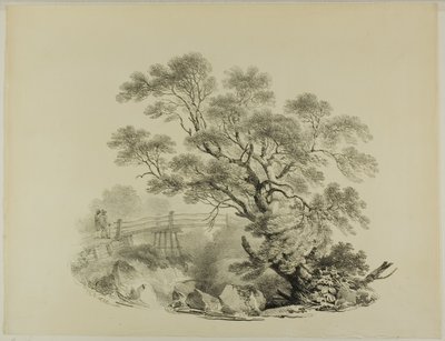 木と歩道橋 作： Francis Nicholson