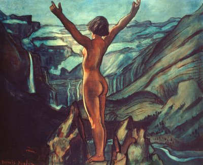 風景の前でヌード 作： Francis Picabia