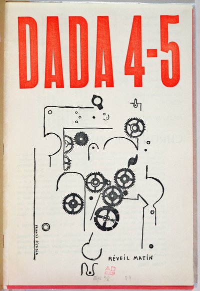 ダダ4-5」、雑誌の表紙（カラーリトグラフ） 作： Francis Picabia