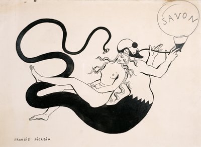 ダダイズム定期刊行物『ラ・ルヴュ』391号No.3のためのドローイング。 作： Francis Picabia
