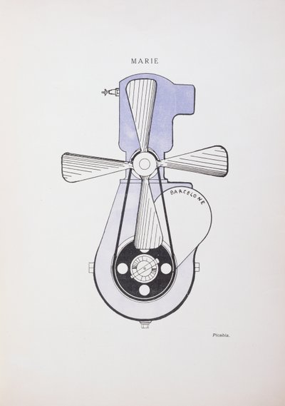 マリー」、ダダイズムの定期刊行物『ラ・ルヴュー』391号第3号のためのドローイング 作： Francis Picabia