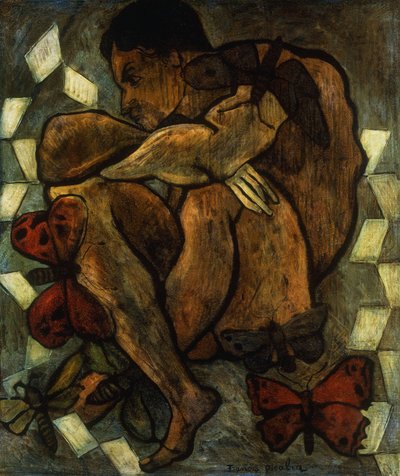 蝶を持つ裸の男; Homme nu aux Papillons 作： Francis Picabia