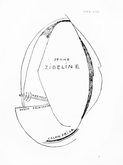 ローザンヌ、Imprimeries Reuniesより出版された "Poemes et Dessins de la Fille nee sans Mere "15号。 作： Francis Picabia